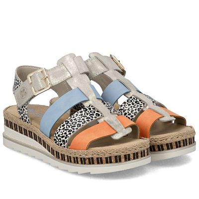 4. Rieker V7904-90 Women's Leather Wedge Sandals