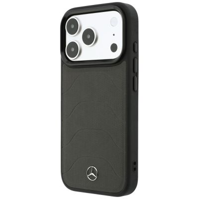 2. Mercedes Leather Mesh with Bow Line MagSafe Case for iPhone 18 Pro / 17 Pro - Dark Gray