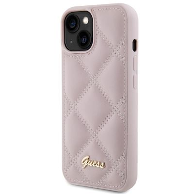 2. Guess Quilted Metal Logo case for iPhone 15 - pink