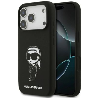Karl Lagerfeld Silicone Karl Sketch & Logo MagSafe Case for iPhone 17 Pro - Black