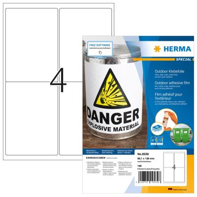 HERMA 9539 self-adhesive labels Rectangle White 160 pcs.