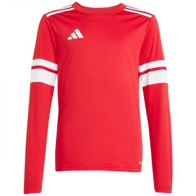 2. adidas Squadra 25 Long Sleeve Jersey for Kids Red and White JJ0041
