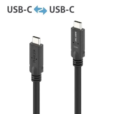 4. PureLink PI6600-030 USB Cable USB4 Gen 2x2 3m USB C 20 Gbit/s 100W Black