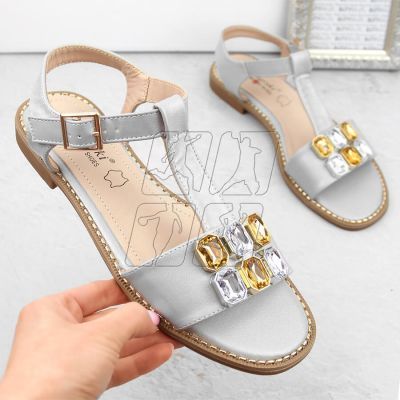 4. Comfortable sandals with zircons S.Barski W OLI261B, silver