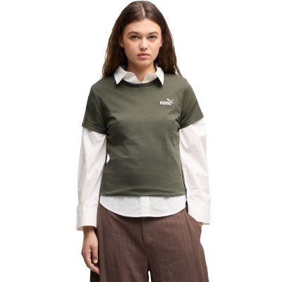Women's Puma ESS Small No.1 Logo Tee(s) khaki 682373 69