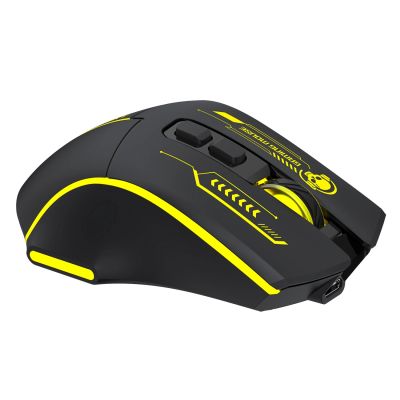 4. Wozinsky WMGB-1181 Wireless Optical Gaming Mouse 3200 DPI with Built-in Battery and Backlight - Black and Yellow