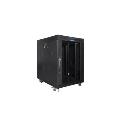 LANBERG FLOOR RACK CABINET 19" 15U 600X800 GLASS DOOR LCD BLACK FF01-6815-12BL (FLAT PACK)