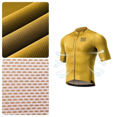 4. Rockbros 15120014024 ROAD TO SKY men's cycling jersey short sleeve M - yellow