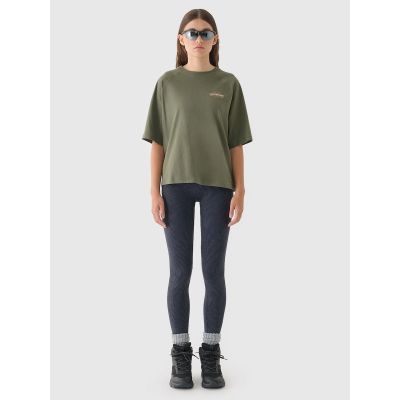 10. Women's oversize printed T-shirt 4F 4FRAW24TTSHF2583-43S