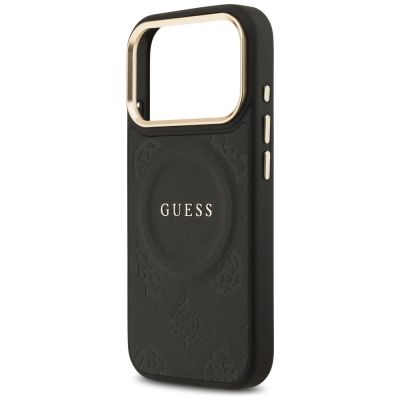 6. Guess Peony Hot Stamp MagSafe Case for iPhone 17 Pro - Black