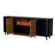 5. VOLARE chest of drawers 200x39x75 black/walnut + fireplace