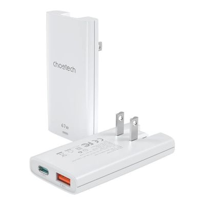 3. Choetech PD6011 65W GaN Ultra USB-C + USB-A Wall Charger - White