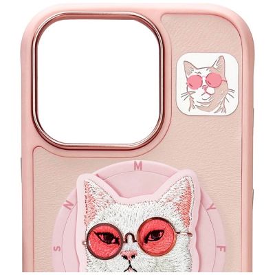 7. Nimmy Glasses Cool Cat MagSafe Case for iPhone 16 Pro - Pink