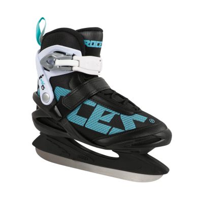 8. Roces ICY 5 women's ice skates black, white, and blue 450737 001