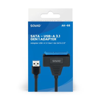 3. SAVIO ADAPTER SATA (F) - USB-A 3.1 GEN 1 (M) FOR 2.5" DRIVES AK-68
