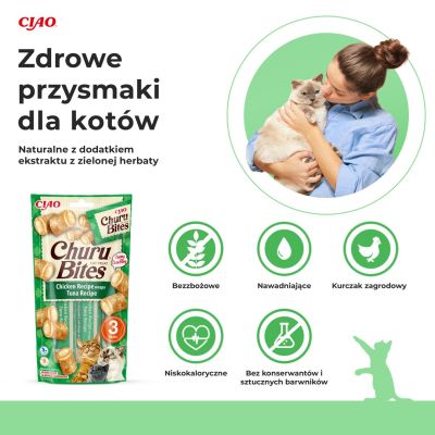 2. CHURU Bites Tuna & Chicken Treat for Cats 3x10g