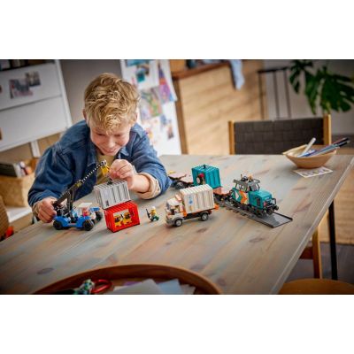 10. LEGO City 60509 - Harbor Cargo Train, Crane and Truck