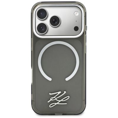 3. Karl Lagerfeld IML KL Script Logo MagSafe Case for iPhone 17 Pro - Black