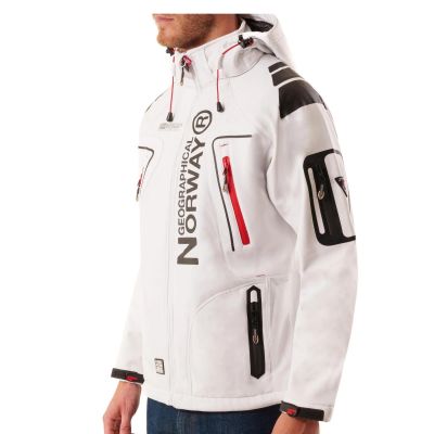 7. Geographical Norway Techno MEN 056 BS3 men's sports jacket, quick-drying, with hood, white (WU1060H/GN)