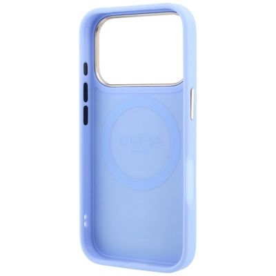 7. Guess Peony 4G Small Logo MagSafe Case for iPhone 18 Pro Max / 17 Pro Max - Light Blue