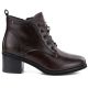 2. Women's leather ankle boots with laces, chocolate, Vinceza EN27-133107