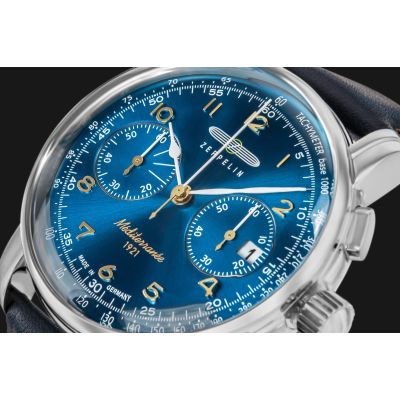 4. Men's ZEPPELIN Mediterranee Chronograph Watch 9670-3 + BOX