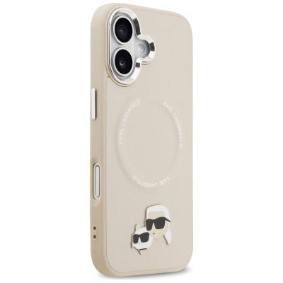 4. Karl Lagerfeld Karl & Choupette Pins MagSafe Case for iPhone 17 - Beige