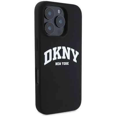 4. DKNY Silicone White Printed Logo MagSafe Case for iPhone 16 Pro Max - Black
