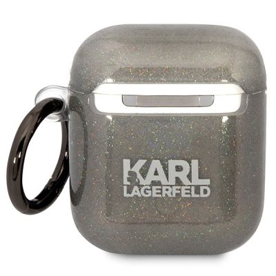 2. Karl Lagerfeld KLA2HNKCTGK Airpods 1/2 cover black/black Gliter Karl&Choupette