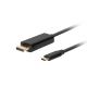 6. LANBERG CABLE USB-C(M)->DISPLAYPORT(M) 1M 4K 60HZ BLACK CA-CMDP-10CU-0010-BK