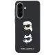 3. Karl Lagerfeld Case with Karl&Choupette Heads Pins&Logo for Samsung Galaxy A37 5G - Black