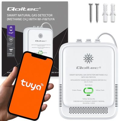 10. QOLTEC NATURAL GAS LEAK SENSOR | CH4 DETECTOR | NG | TUYA | WI-FI | 85DB ALARM | LED