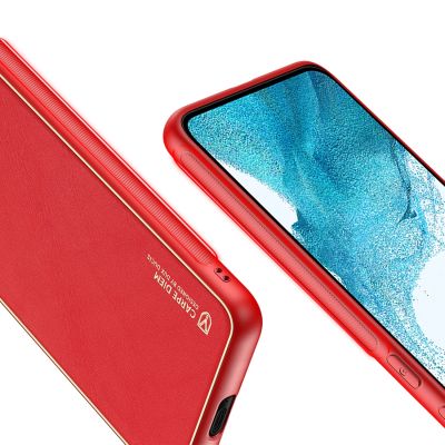 8. Dux Ducis Yolo elegant cover made of ecological leather for Samsung Galaxy S22 + (S22 Plus) red