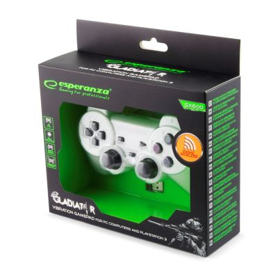 9. Esperanza GLADIATOR EGG108W Wireless Gamepad (PC, PS3; white)