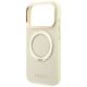 6. Guess Ring Stand 360 Grained Classic Logo MagSafe Case for iPhone 18 Pro / 17 Pro - Beige