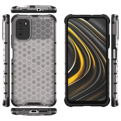 12. Honeycomb Case armor cover with TPU Bumper for Xiaomi Poco M3 transparent
