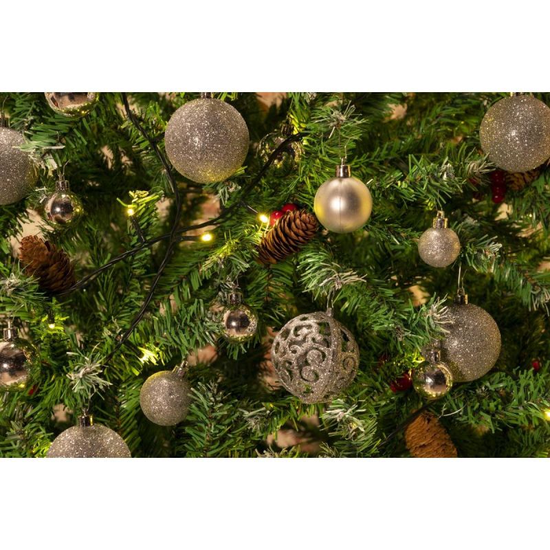 7. DECORATIVE PLASTIC BALL 6CM SET 35 PCS SILVER