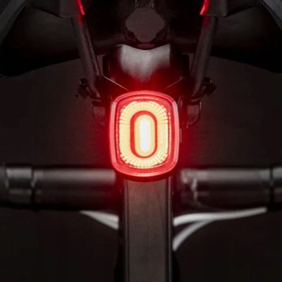 5. Rockbros Q2S LED Rear Bike Light with Smart Stop System + USB-C - USB-A Cable - Black