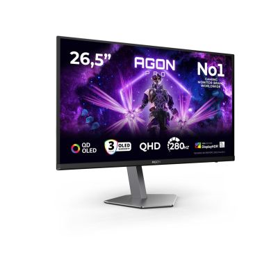 14. AOC AGON PRO AG276QZD2 26.7" 2560 x 1440 px Quad HD QD-OLED Gray Computer Monitor
