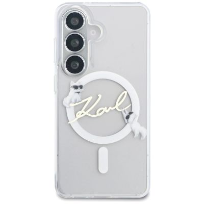 3. Karl Lagerfeld IML KC Script MagSafe Case for Samsung Galaxy S26 - Transparent