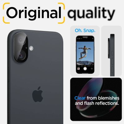 12. Spigen Optik GLAS.TR Camera Protector 2-PACK for iPhone 16 / 16 PLUS - Black