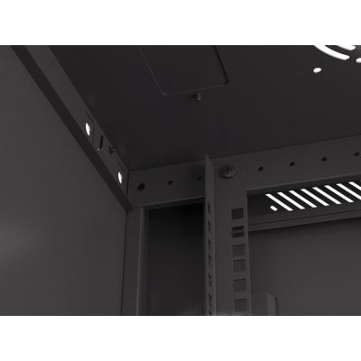 3. WALL-HUNG RACK CABINET 19" 12U 600X450 BLACK PERFORATED DOOR LANBERG (FLAT PACK)