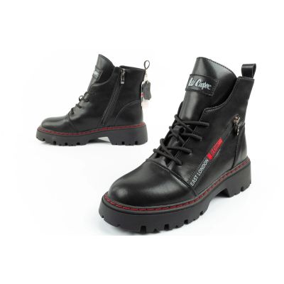 8. Lee Cooper boots, women's boots, leather boots, black, red, warm