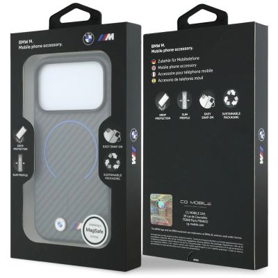 8. BMW M Carbon Printed Ringl MagSafe Case for iPhone 18 Pro / 17 Pro - Gray