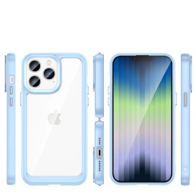 2. Outer Space Case iPhone 14 Pro Max hard case with a gel frame blue