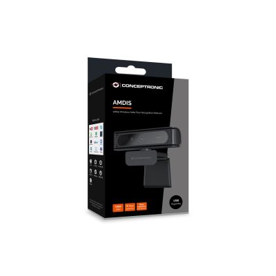 8. CONCEPTRONIC USB-A2.0 Webcam 80° 1080P/30Hz FullHD + Microphone B/W