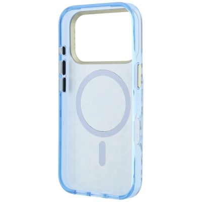 7. Guess IML Leopard Glitter Triangle Logo MagSafe Case for iPhone 17 Pro Max / 18 Pro Max - Blue