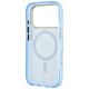 7. Guess IML Leopard Glitter Triangle Logo MagSafe Case for iPhone 17 Pro Max / 18 Pro Max - Blue