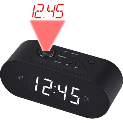 2. Denver CRP-717B Clock Radio with Dual Alarm and Projector