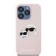 3. Karl Lagerfeld Silicone Karl&Choupette MagSafe Case for iPhone 15 Pro Max - Pink